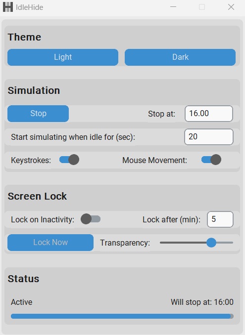 IdleHide Program Screenshot